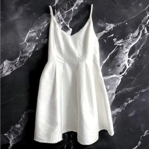 Beautiful DO+BE White Satin Fit and Flare Mini dress | size L |